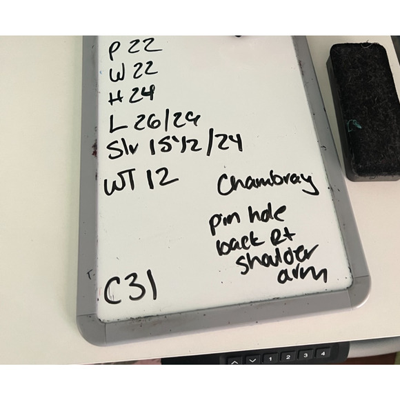 Christopher & Banks Blue Chambray Button Front and Back Blouse Top Size Large - Picture 9 of 9